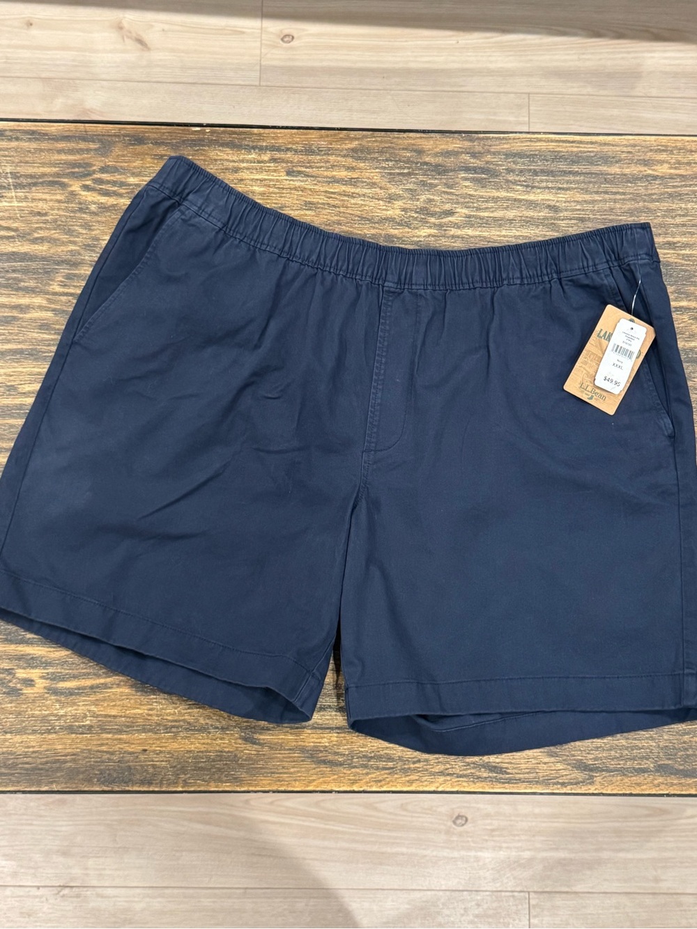 L.L.Bean Men’s Navy Pull On Shorts XXXL NWT Elastic Waist Drawstring